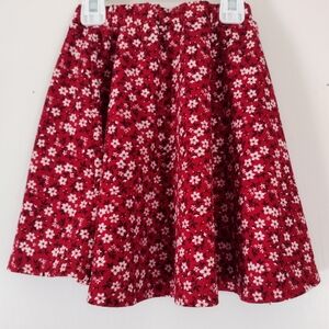 Red And White Flowered Skirt Size 7